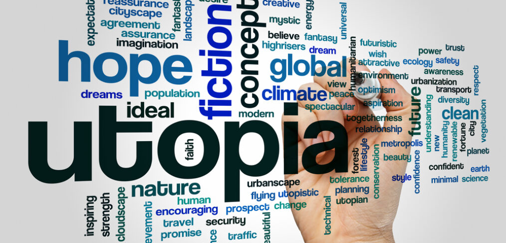 Utopia,Concept,Word,Cloud,Background